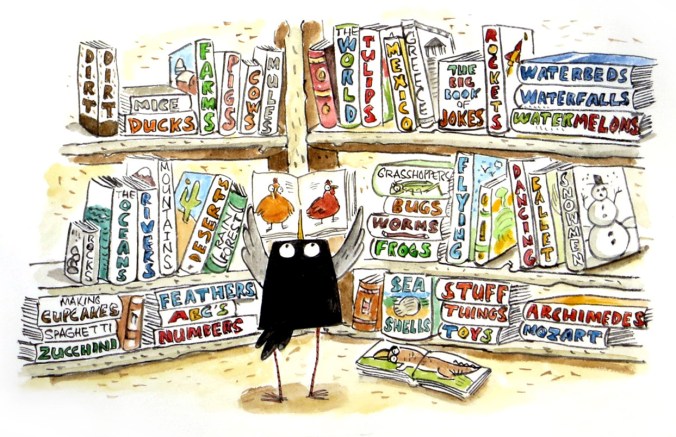 Calvin-In-the-Library-Illustration-by-Keith-Bendis